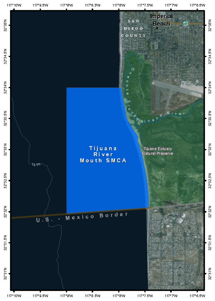Map of Tijuana River Mouth State Marine Conservation Area - click to enlarge in new tab